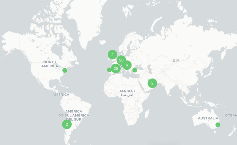 Guiding Architects map -architecture tours worldwide